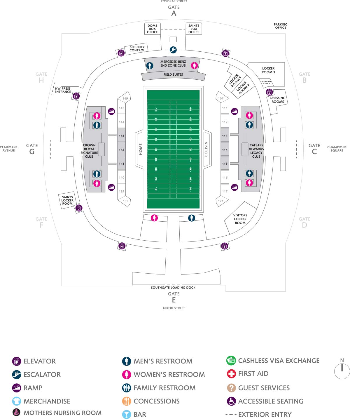 Superdome Seating Chart 3d Football Seating Charts | Caesars Superdome