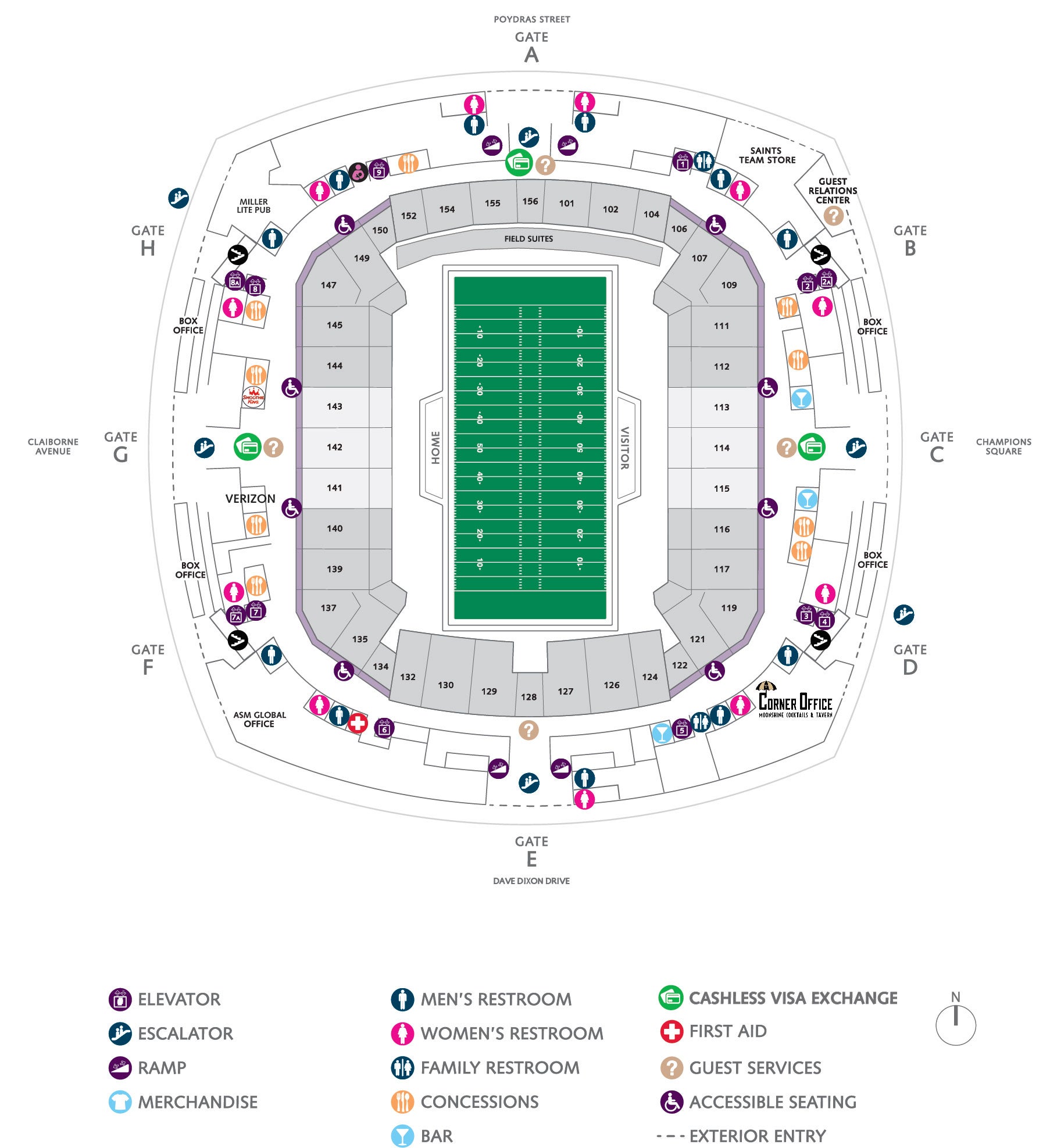 Saints Superdome Seating Chart Football Seating Charts | Caesars Superdome